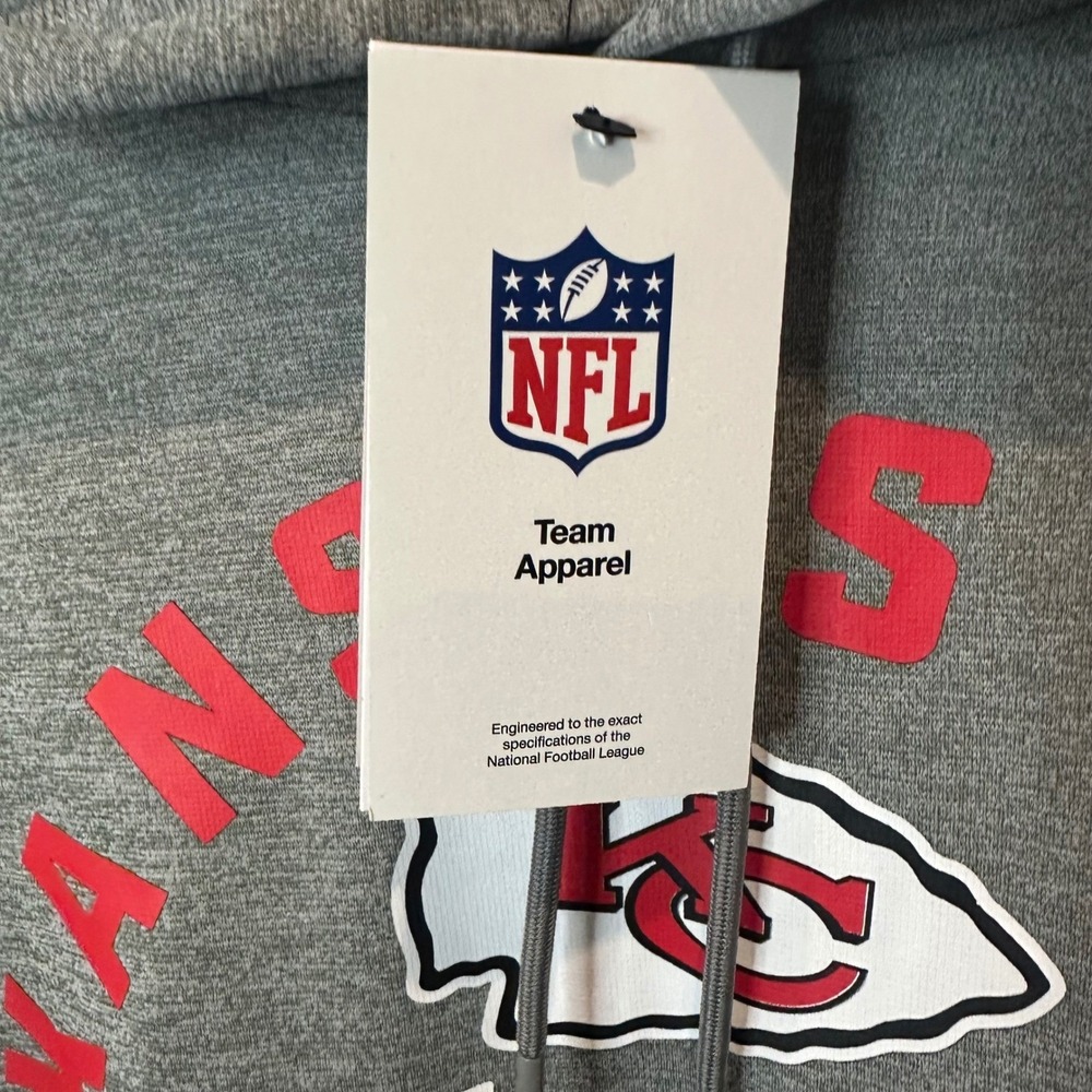 NEW Nike Large Kansas City Chiefs Dri Fit Hoodie Mens Gray Kangaroo Pocket NFL - Picture 2 of 6